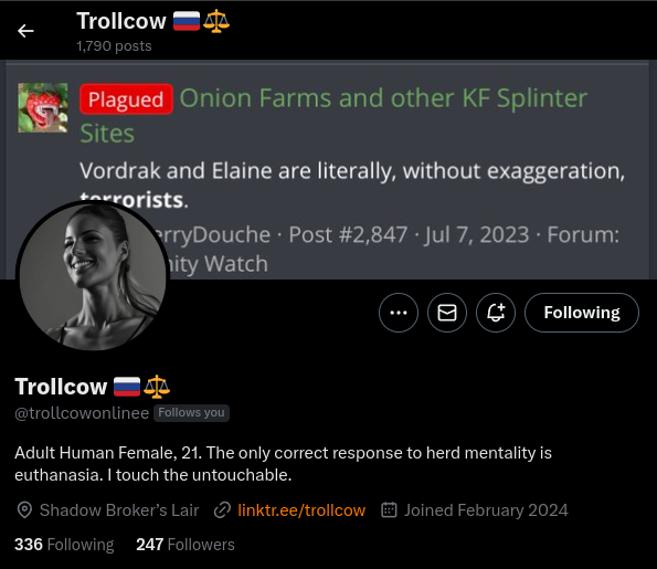 Trollcow becomes first female associate to QANONSEC